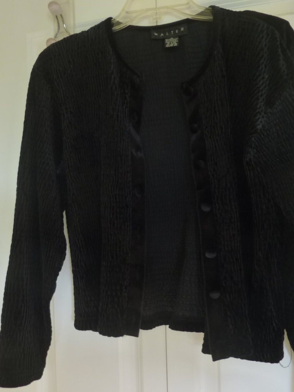 Walter short Black velvet Jacket/blazer elegant and soft size small